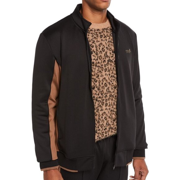 Ovadia & Sons Medium Leopard Colorblock Track Streetwear Jacket Sporty Coat Golf - Picture 2 of 9